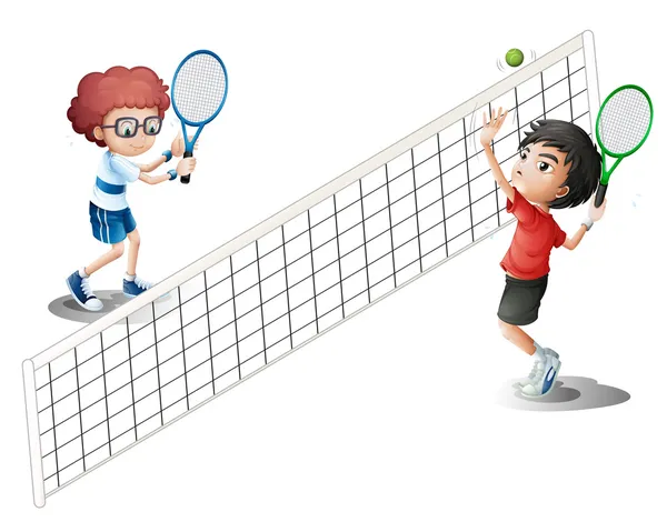 Kids playing tennis — Stock Vector