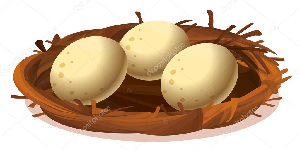 Golden Egg And Three Eggs In A Nest Stock Illustration - Download Image Now  - Easter Egg, Animal Nest, Bird's Nest - iStock