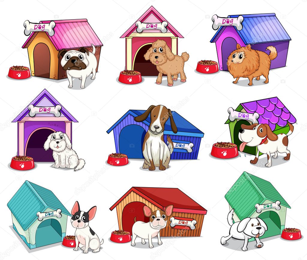 Dogs with houses