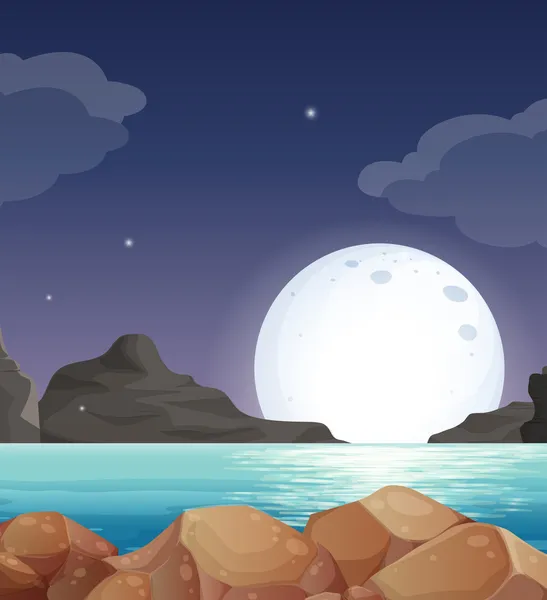 Luna paisaje — Vector de stock