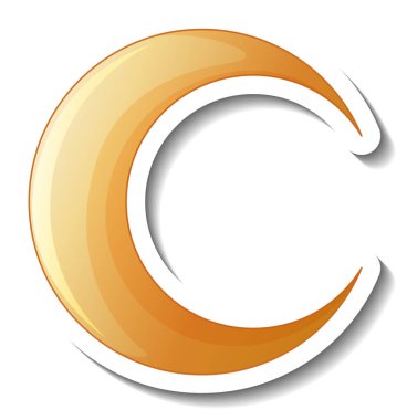 Ayın karikatür tarzında izole edilmiş bir etiket şablonu