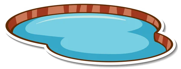 Natural Small Pond Sticker Isolated Illustration — Stock Vector