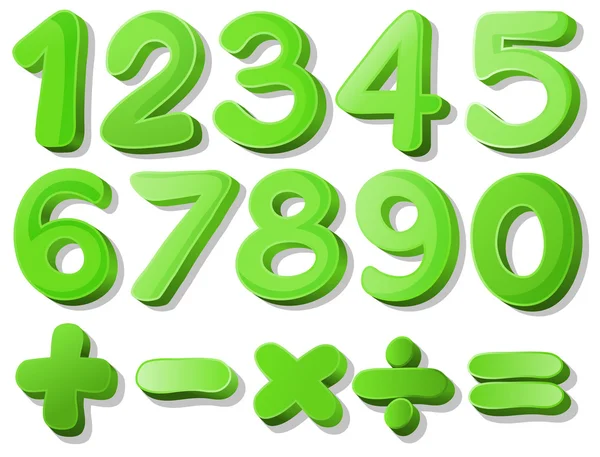 Green numbers — Stock Vector