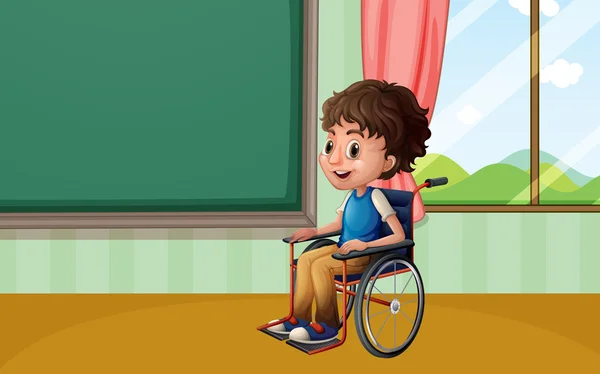 Boy on wheelchair — Stock Vector