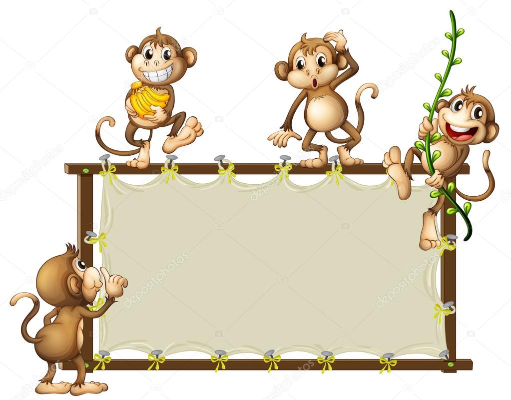 An empty banner with monkeys