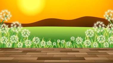 Sundurma illüstrasyonundan güzel bir doğa manzarası arka plan görüntüsü