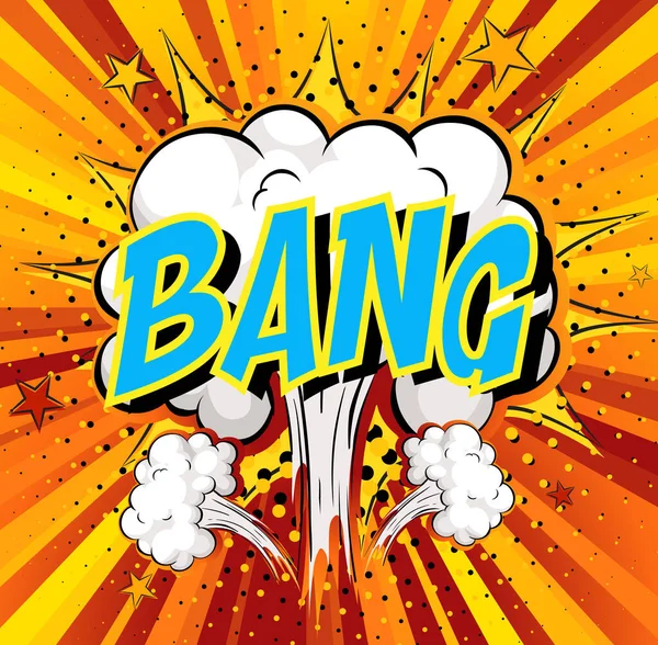Mot Bang Sur Bande Dessinée Explosion Nuage Fond Illustration — Image vectorielle