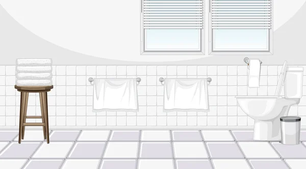 Badezimmer Innenarchitektur Mit Möbeln Illustration — Stockvektor