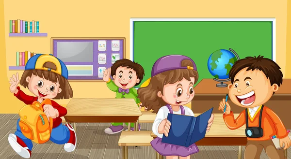 Öğrenciler tatilde sınıfta resim çizerek vakit geçiriyorlar