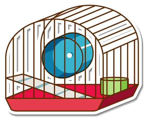 Sticker Template Empty Mouse Cage Isolated Illustration — Stock Vector