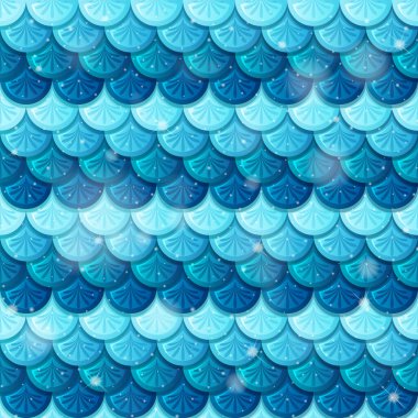 İncili deniz kızı pulları kusursuz desenli çizimler.