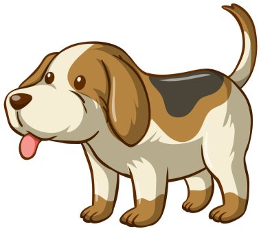 Beyaz arkaplandaki Beagle köpek çizgi film karakteri