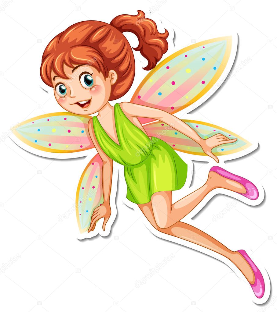 Beautiful fairy cartoon character sticker illustration