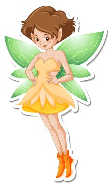 Güzel peri çizgi film karakteri çıkartması.