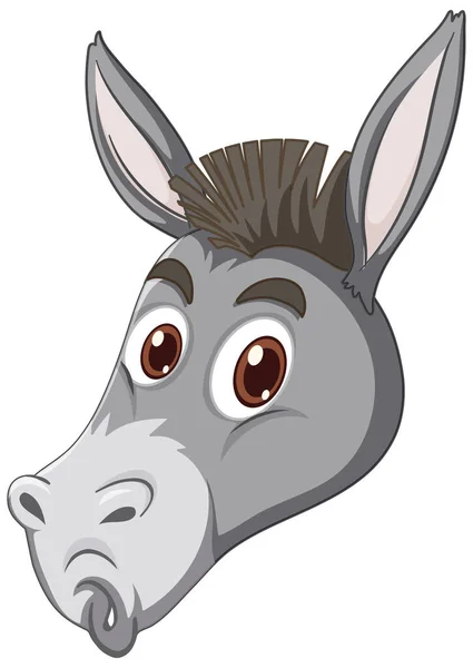 Donkey Face Expression White Background Illustration — Stock Vector