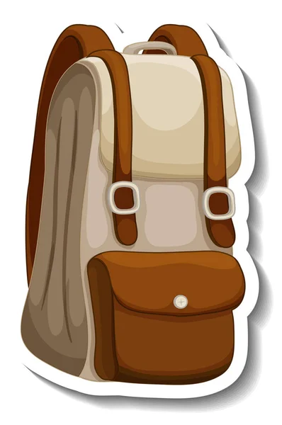 Una Plantilla Pegatina Con Una Mochila Vintage Ilustración Aislada — Vector de stock