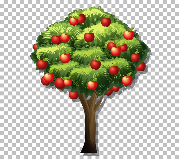 Apfelbaum Auf Transparentem Hintergrund — Stockvektor