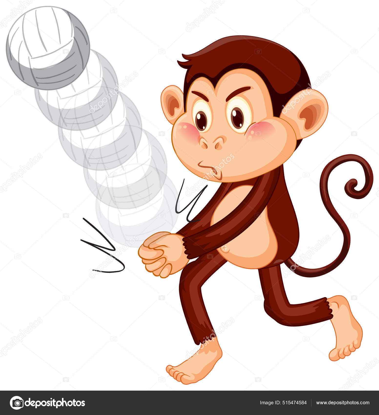 Ilustração De Clipart De Personagem De Desenho Animado De Macaco