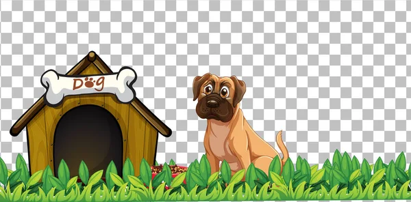 Perro Boxeador Con Casa Perro Sobre Fondo Transparente Ilustración — Vector de stock