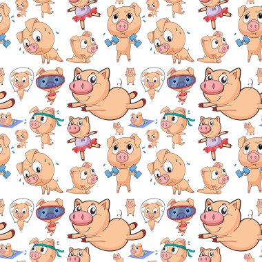 seamless pigs clipart