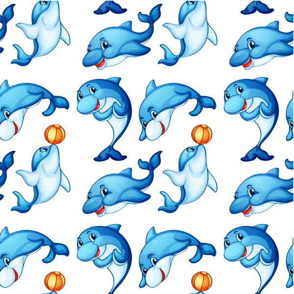 Άνευ ραφής σχεδιασμό των δελφινιών — Διανυσματικό Αρχείο