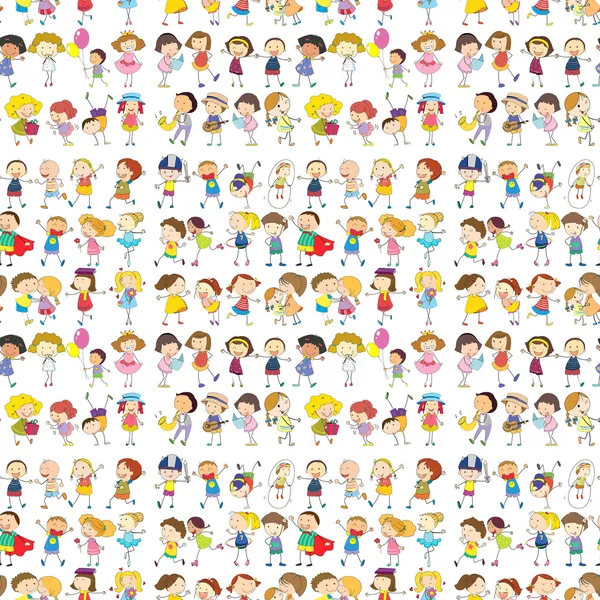 Seamless design of a group of people — Stock Vector