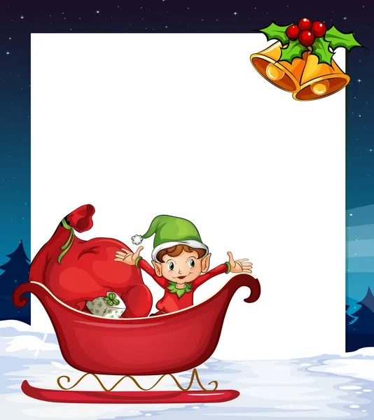 Boże Narodzenie transparent i elf — Wektor stockowy
