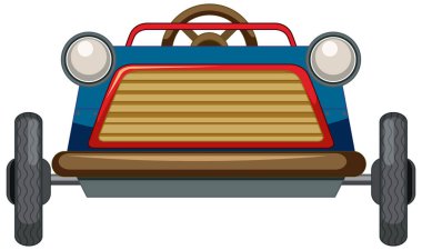 Beyaz arkaplan resimli klasik mini araba oyuncağı