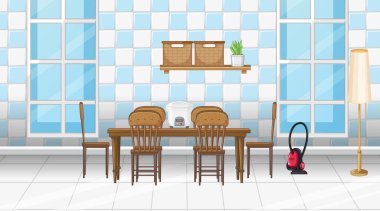 Mobilya resimli yemek odası iç tasarımı