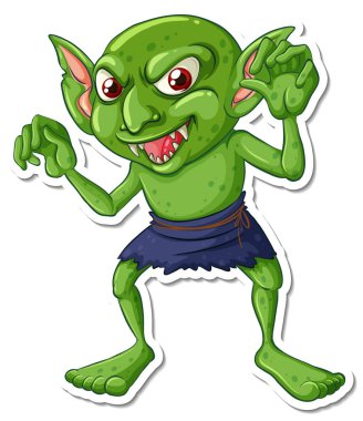 Goblin çizgi film karakteri çıkartması.