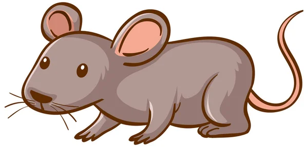 Dibujos Animados Animales Ratón Sobre Fondo Blanco Ilustración — Vector de stock