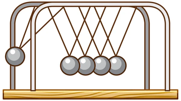 Newtons Cradle Pendulum White Background Illustration — Stock Vector