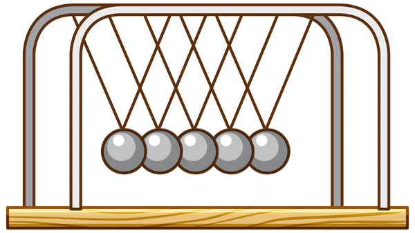 Newtons Cradle Pendulum White Background Illustration — Stock Vector