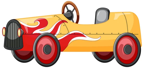 Vintage Mini Carro Brinquedo Fundo Branco Ilustração — Vetor de Stock