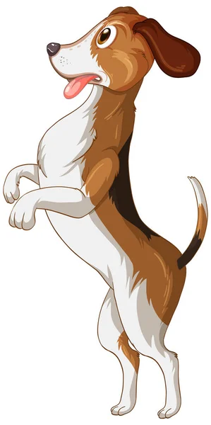 Beagle Pies Kreskówka Białym Tle Ilustracja — Wektor stockowy