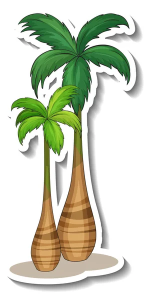 Наклейка Пальмового Дерева Ізольована Білому Фоні Ілюстрація — стоковий вектор