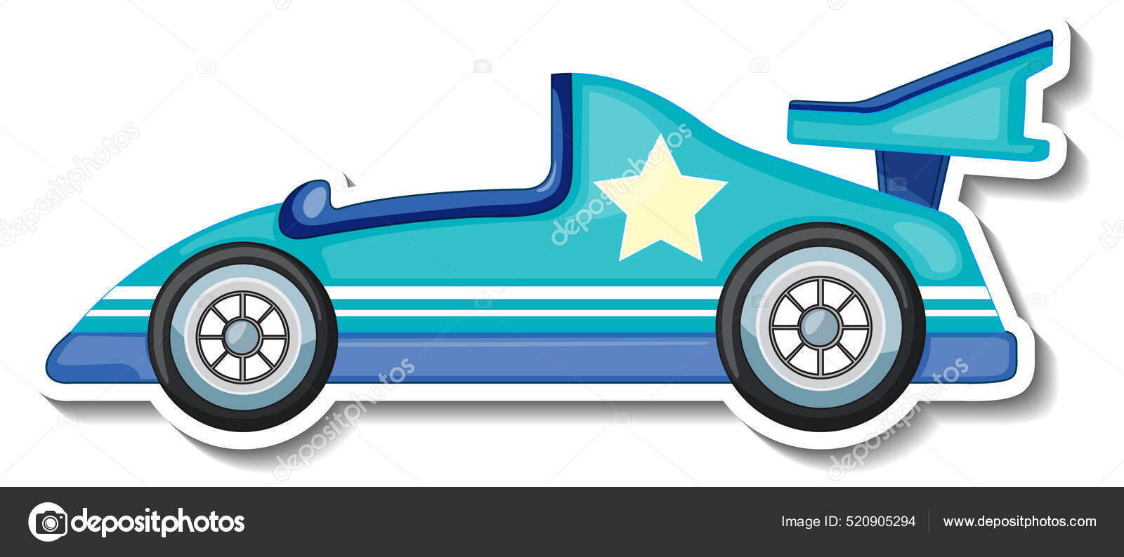 Auto Spielzeug Cartoon Aufkleber Auf Weißem Hintergrund Illustration  Stock-Vektorgrafik von ©interactimages 520905294
