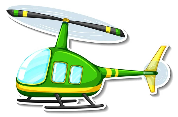 Helikopter Cartoon Sticker Witte Achtergrond Illustratie — Stockvector