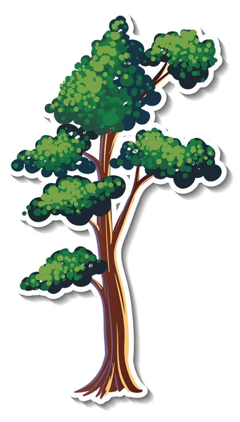 Tree Sticker Isolated White Background Illustration — Stock Vector