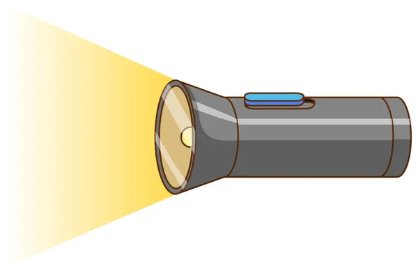 Torche Lampe Poche Sur Fond Blanc Illustration — Image vectorielle