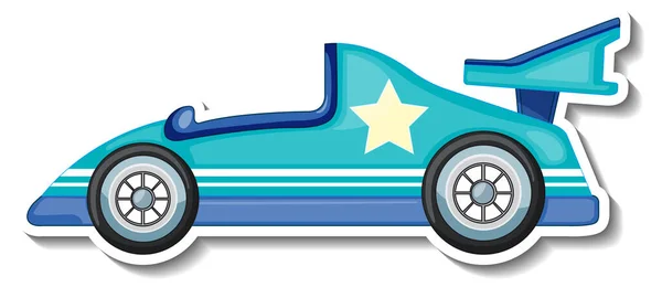 白い背景イラストの車のおもちゃの漫画のステッカー — ストックベクタ