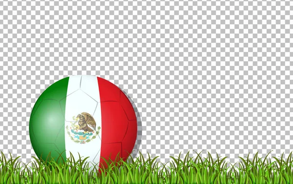 Maxico Flag Football Grass Transparent Background Illustration — Stock Vector