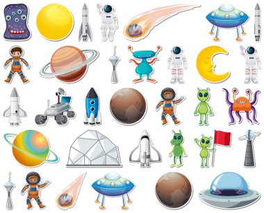 Güneş sistemi nesnelerinin izole edildiği etiketler