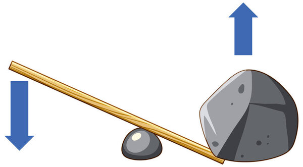Example of lever with two different size of stones illustration