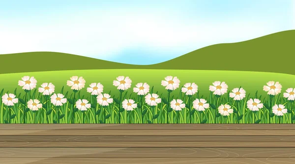 Hermosa Escena Naturaleza Aire Libre Vista Fondo Ilustración Porche — Vector de stock