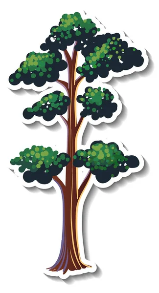 Strom Samolepka Izolované Bílém Pozadí Ilustrace — Stockový vektor