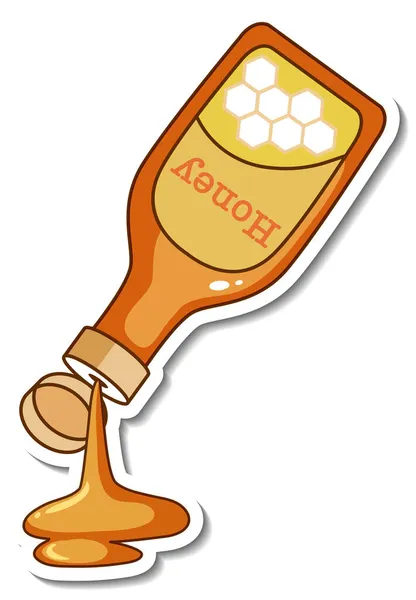Sticker Template Honey Bottle Isolated Illustration — Stock Vector