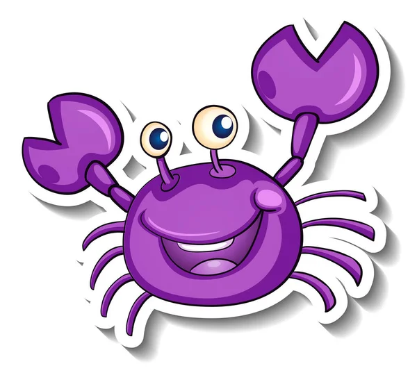 笑紫螃蟹卡通画图解 — 图库矢量图片