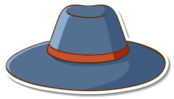 白い背景のイラストの青い帽子のステッカー — ストックベクタ