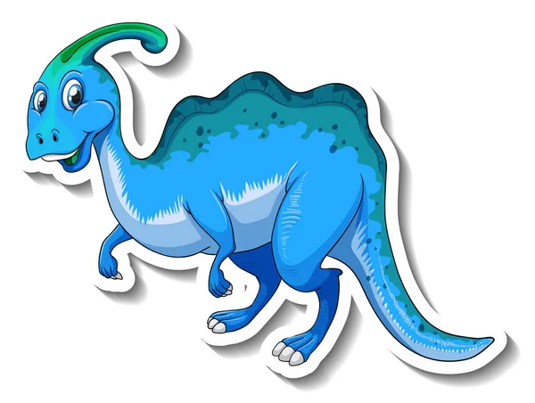 パラアウロフォス恐竜のキャラクターステッカーイラスト — ストックベクタ